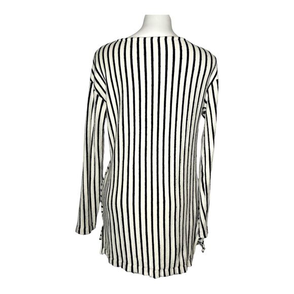 FREE PEOPLE Come On Over Striped Tunic Dress Pockets Beach Small Cotton Sweater - Picture 5 of 10